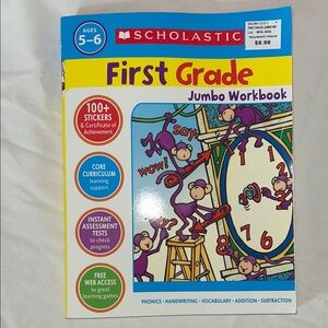 Scholastic First Grade Jumbo Workbook - Vibrant Learning Tool